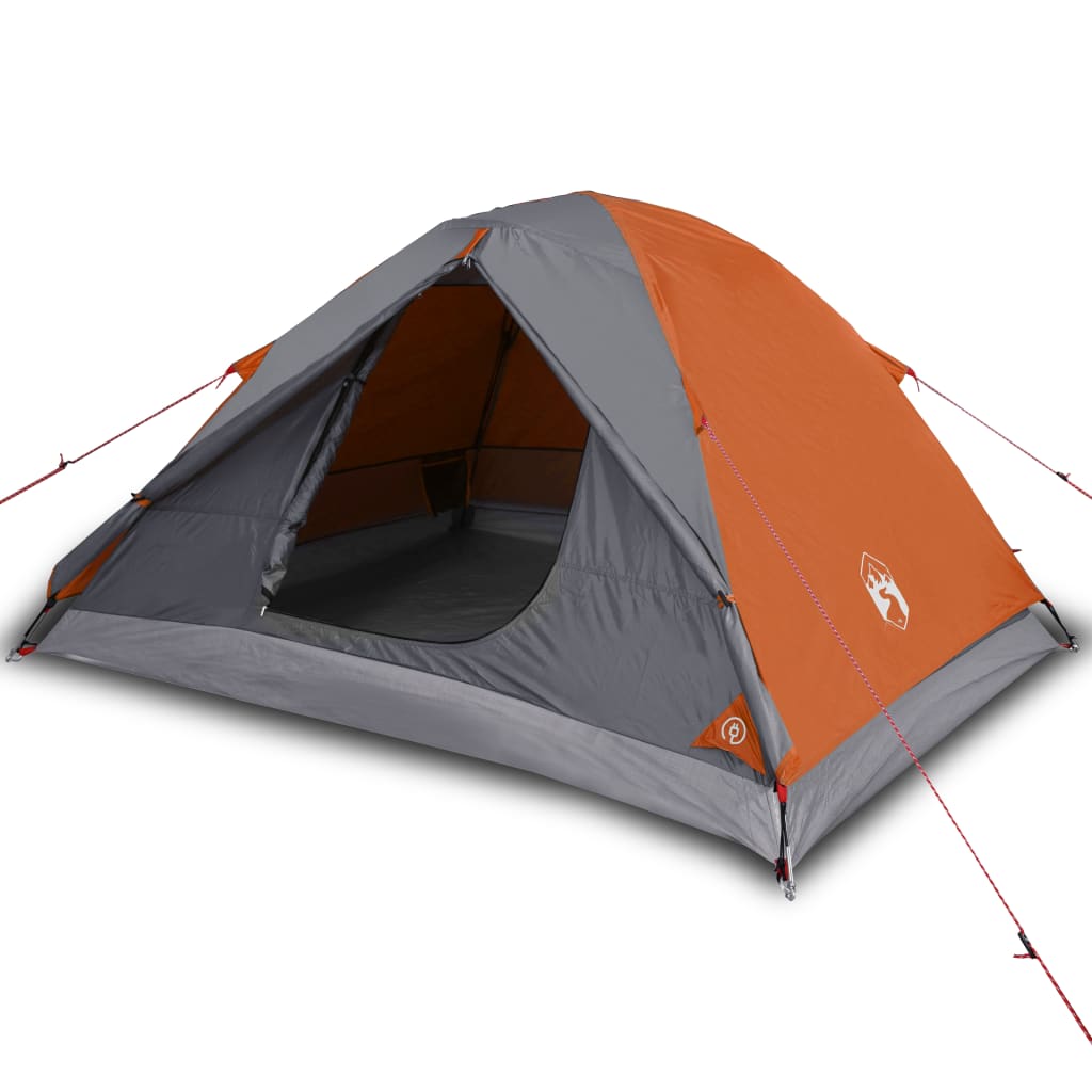 vidaXL Camping Tent Dome 3-Person Orange Waterproof