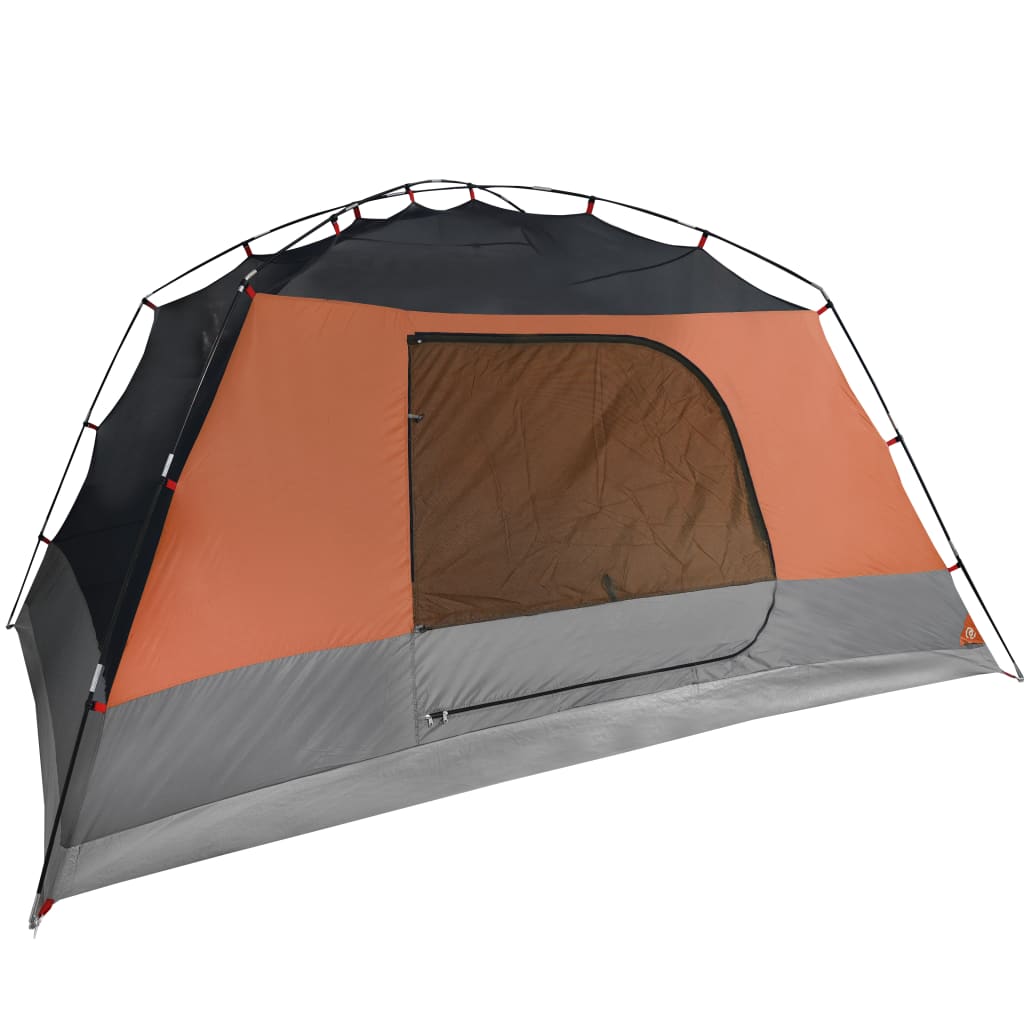 vidaXL Camping Tent with Porch 4-Person Orange Waterproof