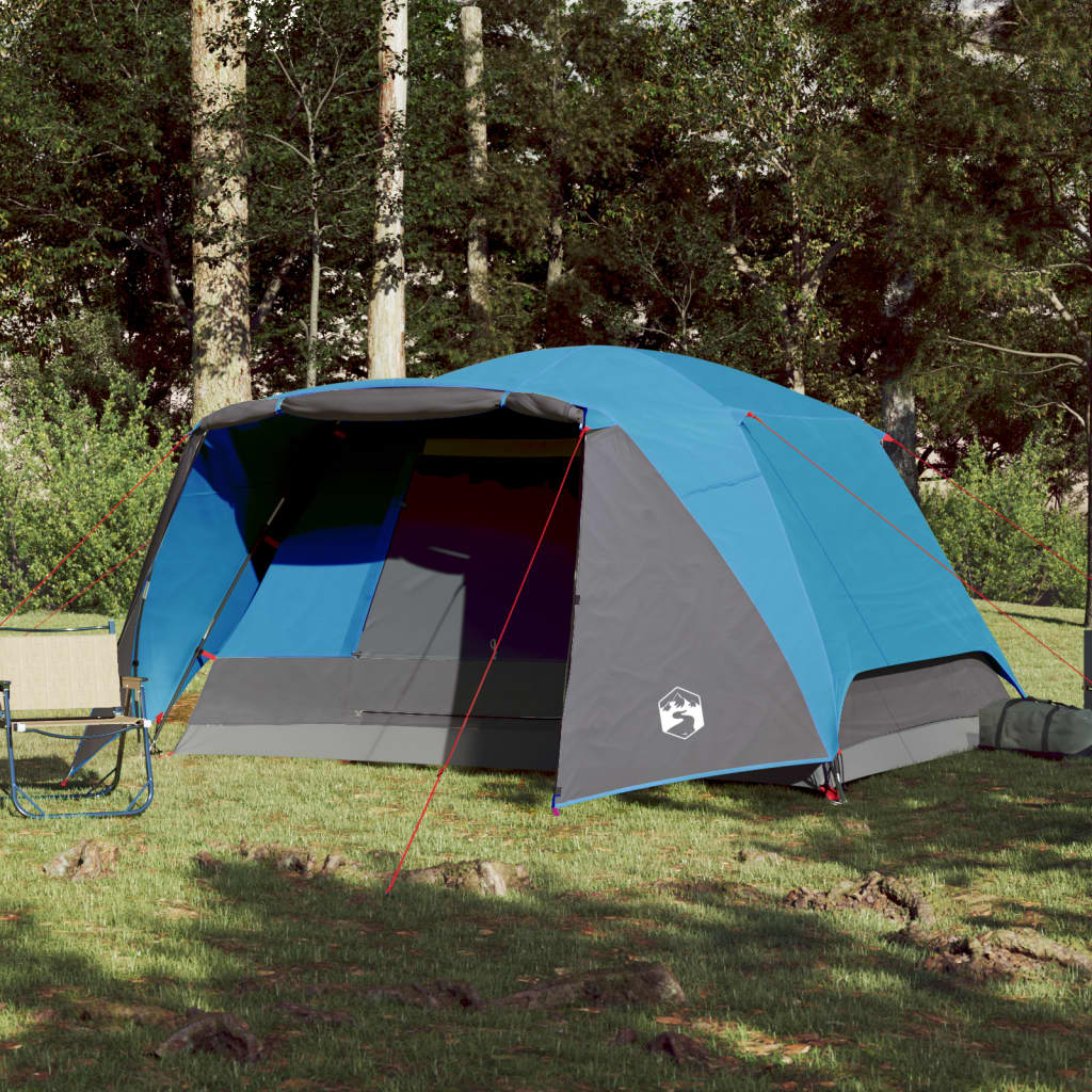 vidaXL Family Tent with Porch 6-Person Blue Waterproof