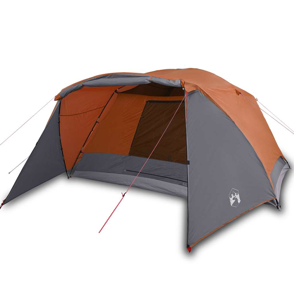 Family Tent with Porch 6-Person Orange Waterproof
