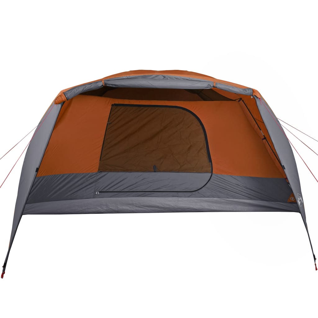 vidaXL Family Tent with Porch 6-Person Grey and Orange Waterproof