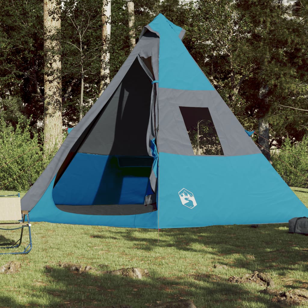 vidaXL Camping Tent Tipi 7-Person Blue Waterproof