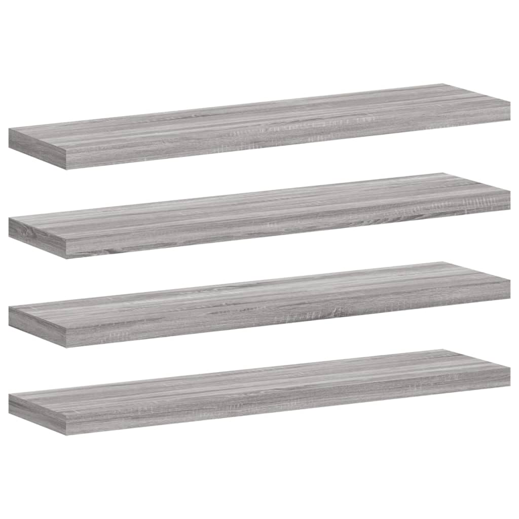 Wall Shelves 4 pcs Grey Sonoma 40x10x1,5 cm Engineered Wood
