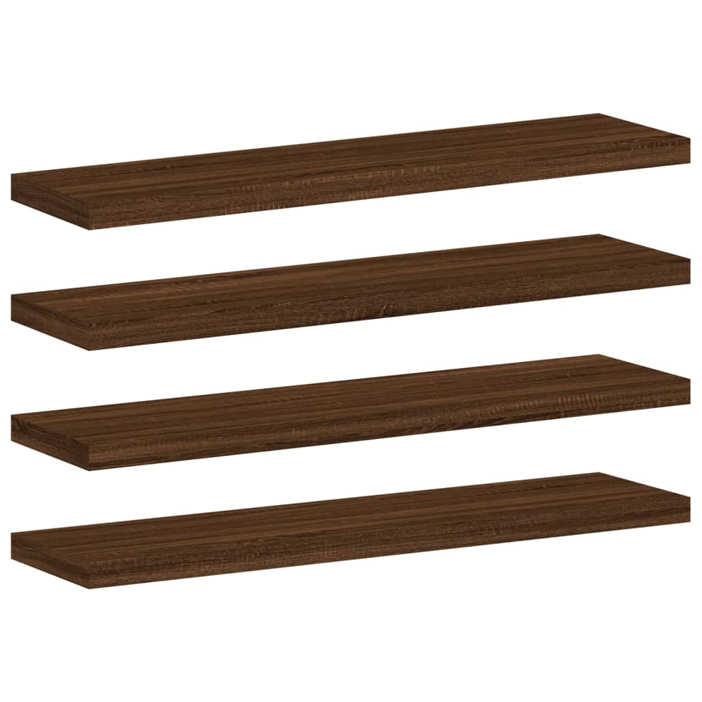 vidaXL Wall Shelves 4 pcs Brown Oak 40x10x1.5 cm Engineered Wood