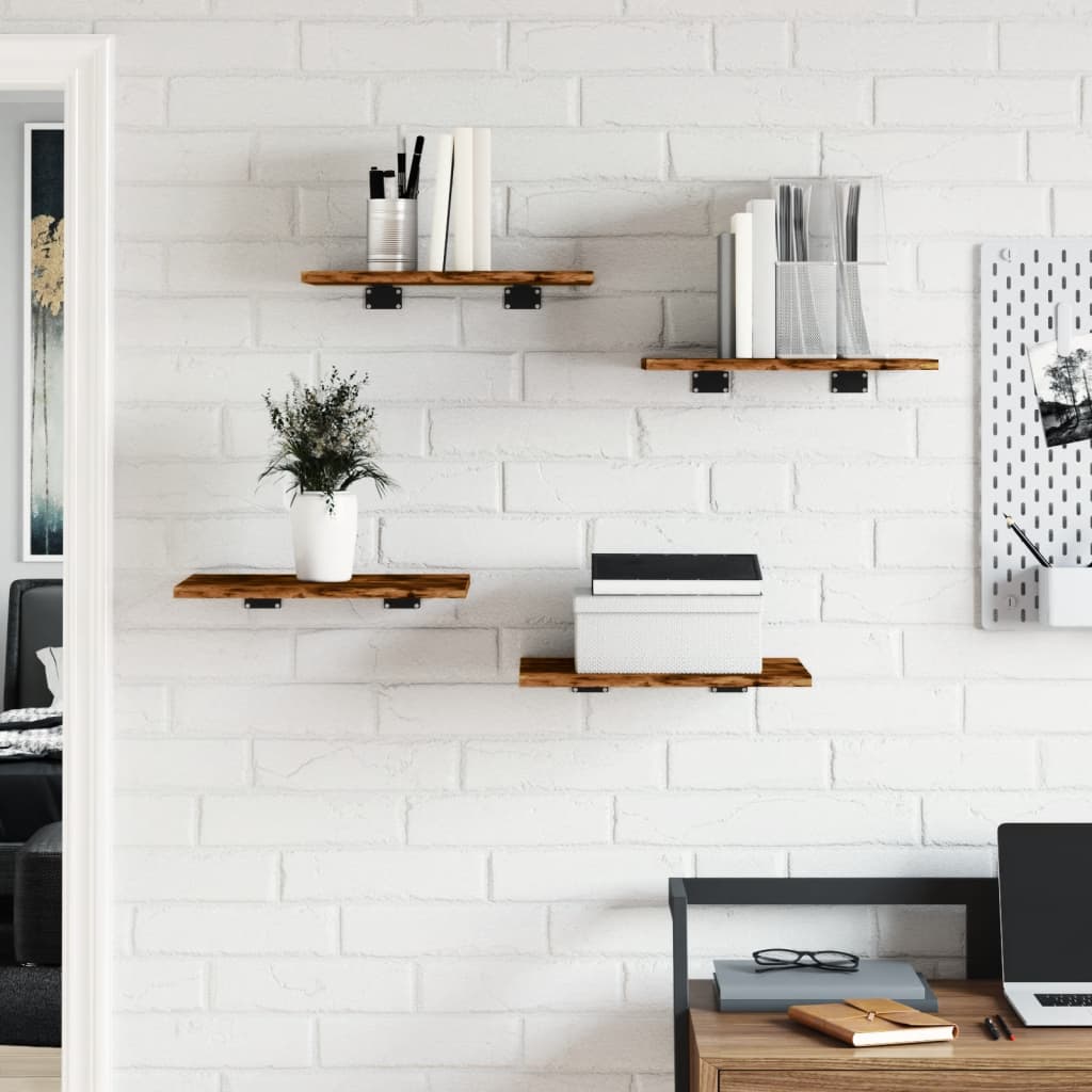 Wall Shelves 4 pcs Smoked Oak 40x30x1,5 cm Engineered Wood