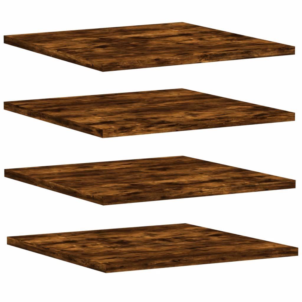 vidaXL Wall Shelves 4 pcs Smoked Oak 40x40x1.5 cm Engineered Wood