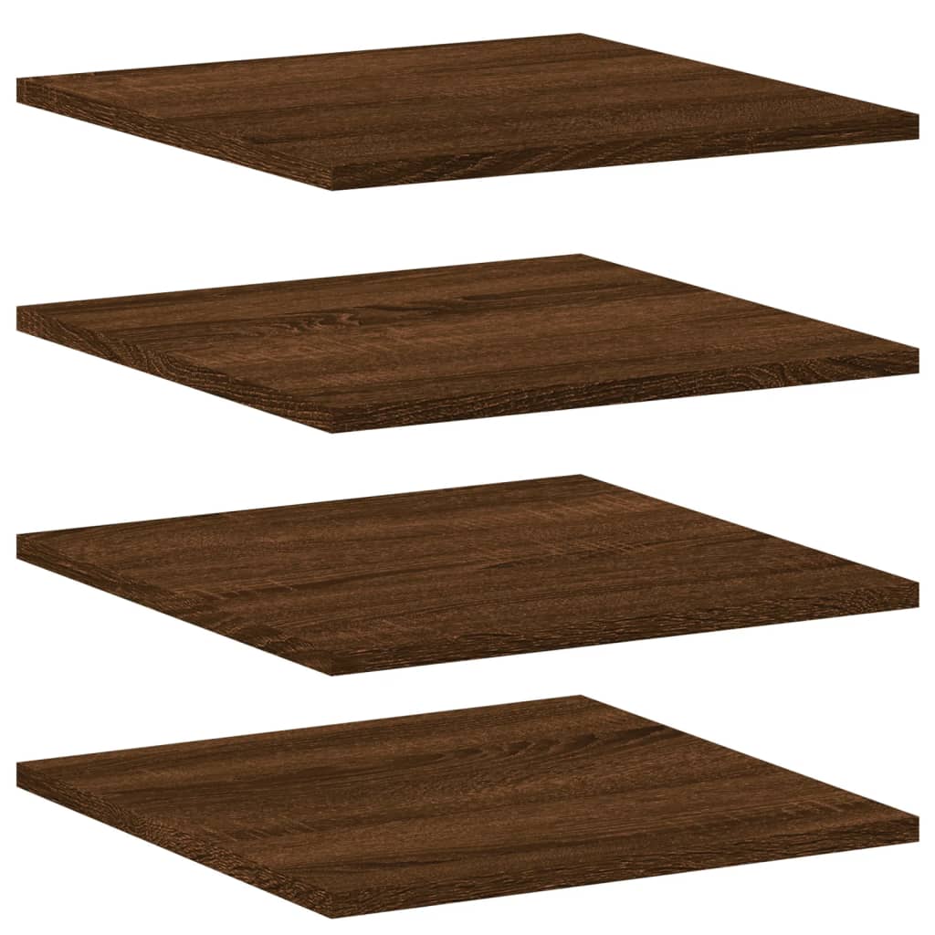 vidaXL Wall Shelves 4 pcs Brown Oak 40x40x1.5 cm Engineered Wood