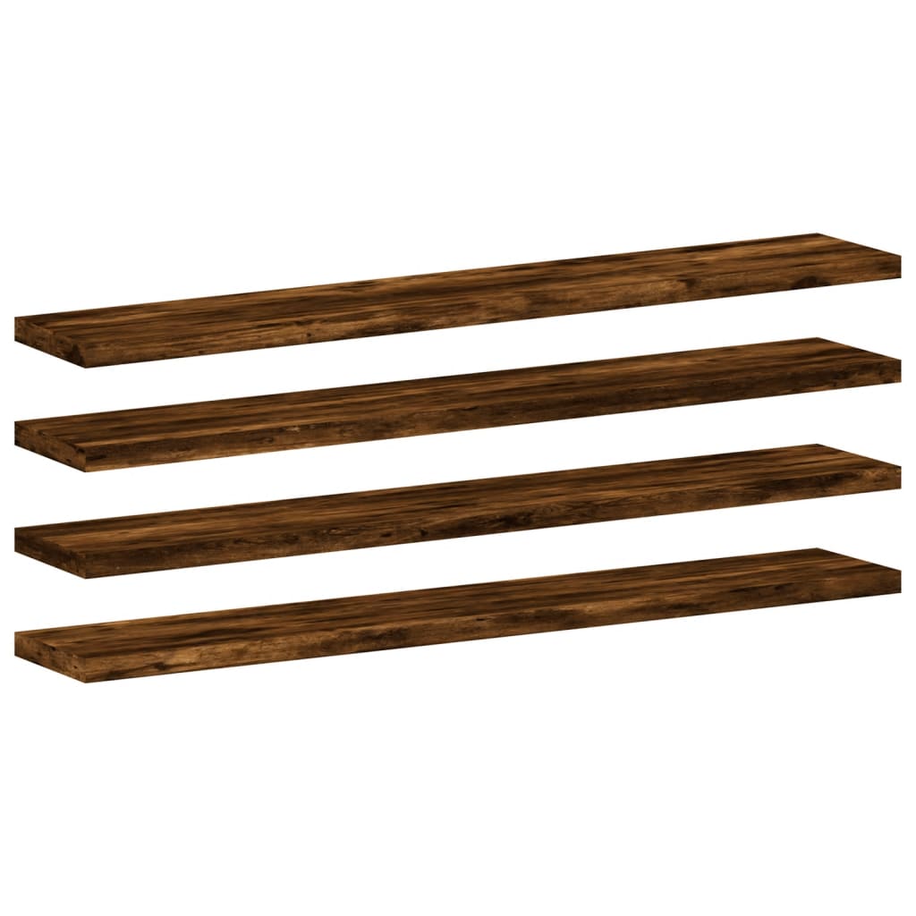 Wall Shelves 4 pcs Smoked Oak 60x10x1,5 cm Engineered Wood