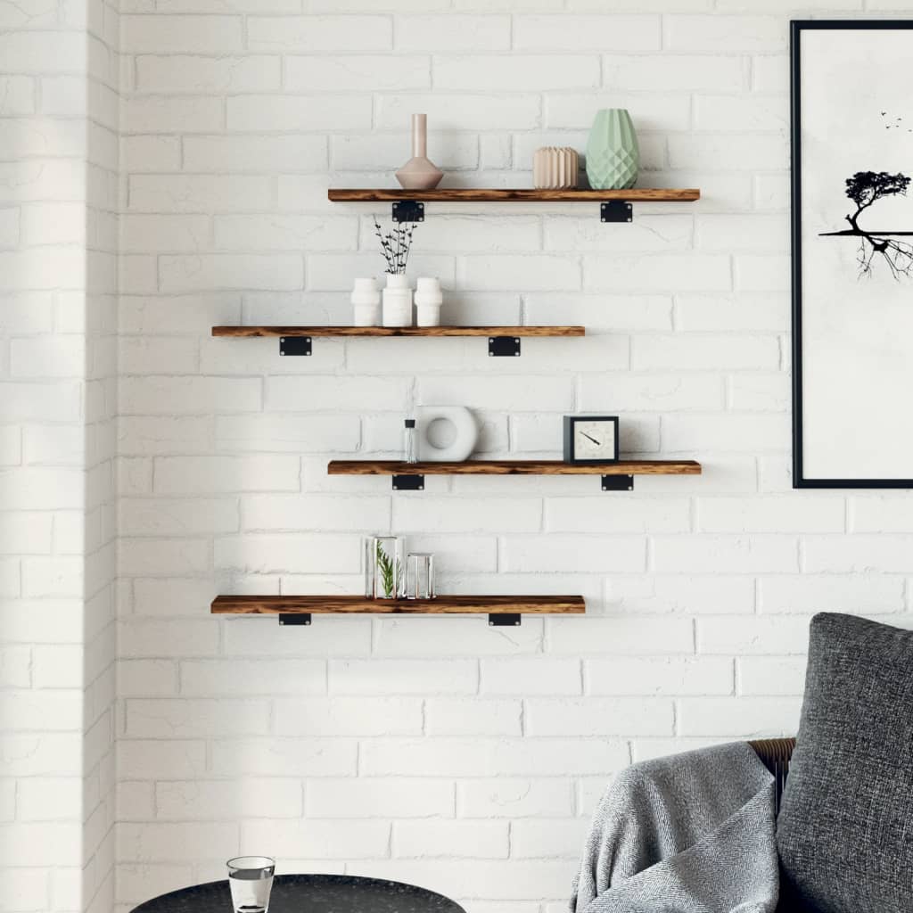 Wall Shelves 4 pcs Smoked Oak 60x10x1,5 cm Engineered Wood