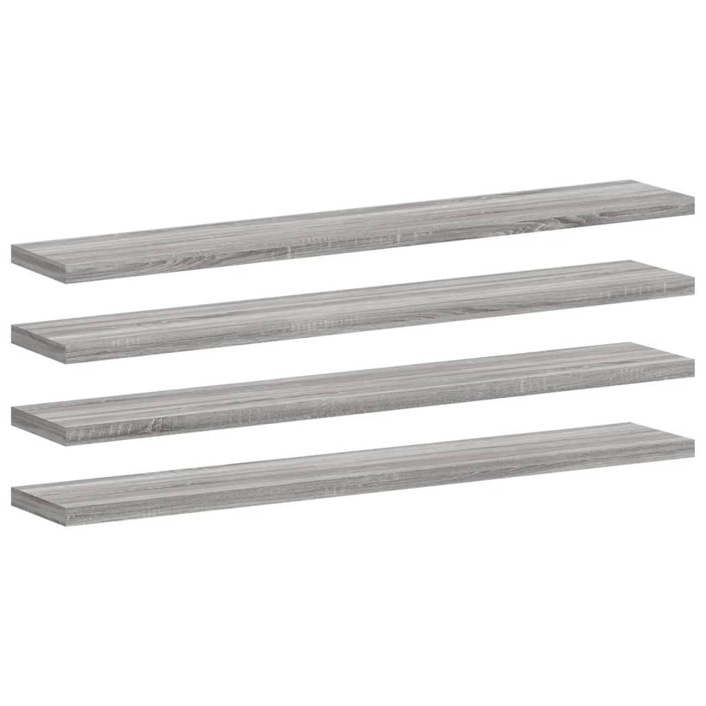 vidaXL Wall Shelves 4 pcs Grey Sonoma 60x10x1.5 cm Engineered Wood