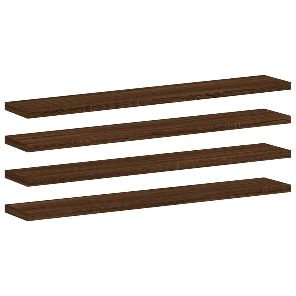 vidaXL Wall Shelves 4 pcs Brown Oak 60x10x1.5 cm Engineered Wood