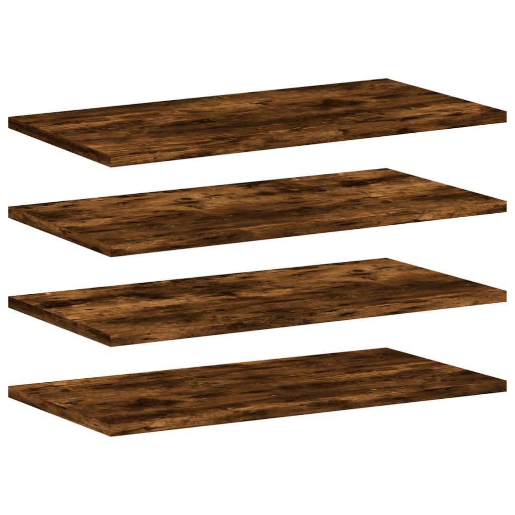 Wall Shelves 4 pcs Smoked Oak 60x20x1,5 cm Engineered Wood