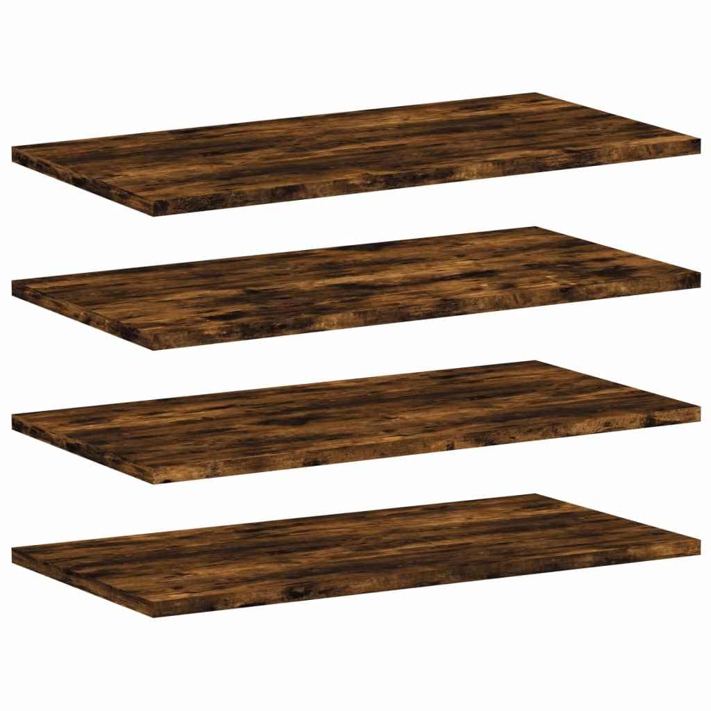 Wall Shelves 4 pcs Smoked Oak 60x30x1,5 cm Engineered Wood