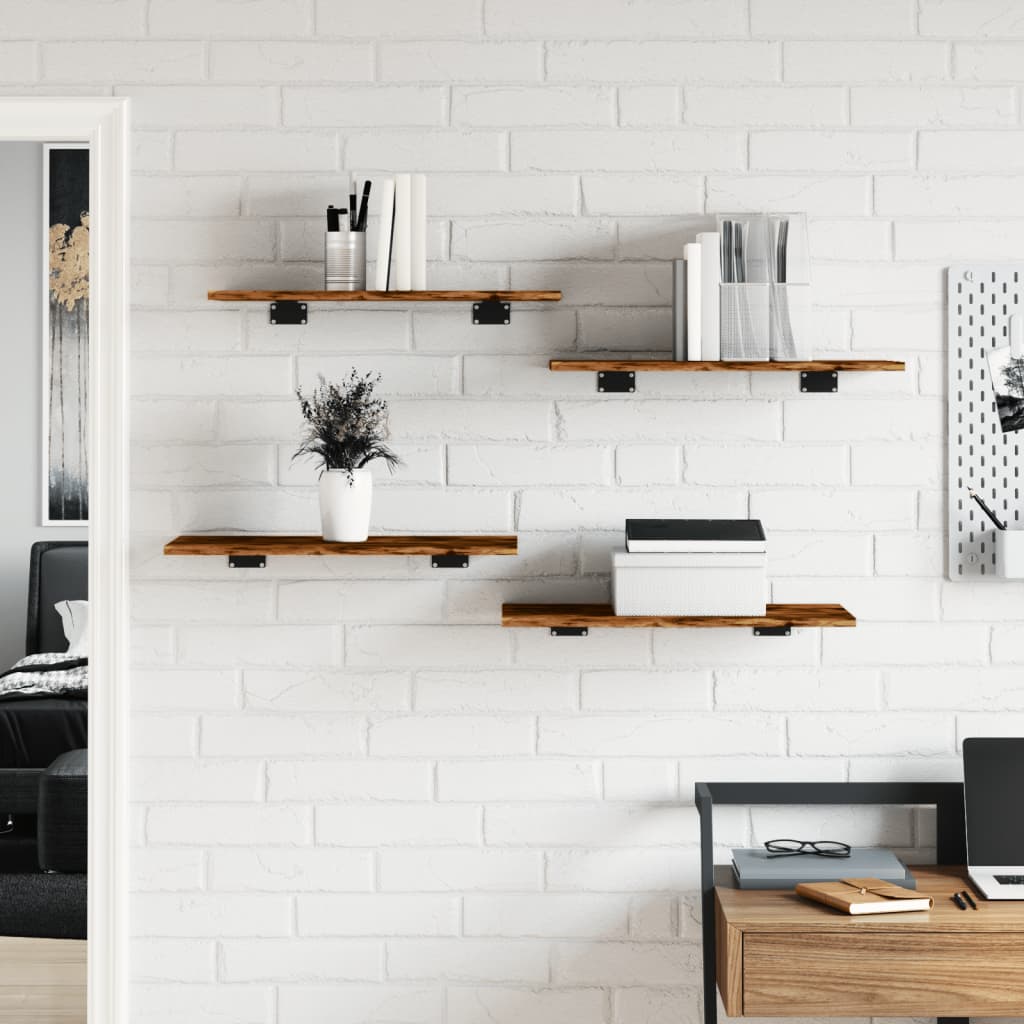 Wall Shelves 4 pcs Smoked Oak 60x30x1,5 cm Engineered Wood