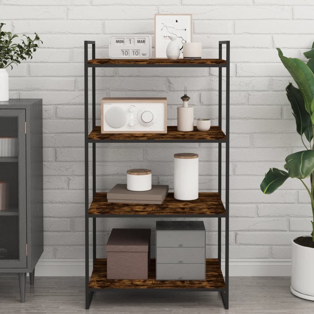 Wall Shelves 4 pcs Smoked Oak 60x40x1,5 cm Engineered Wood