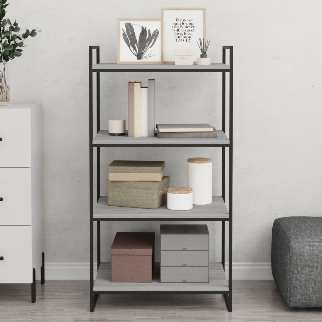 Wall Shelves 4 pcs Grey Sonoma 60x40x1,5 cm Engineered Wood