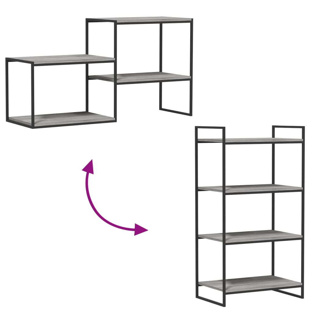 Wall Shelves 4 pcs Grey Sonoma 60x40x1,5 cm Engineered Wood
