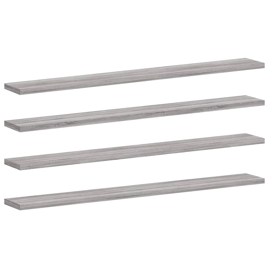 vidaXL Wall Shelves 4 pcs Grey Sonoma 80x10x1.5 cm Engineered Wood