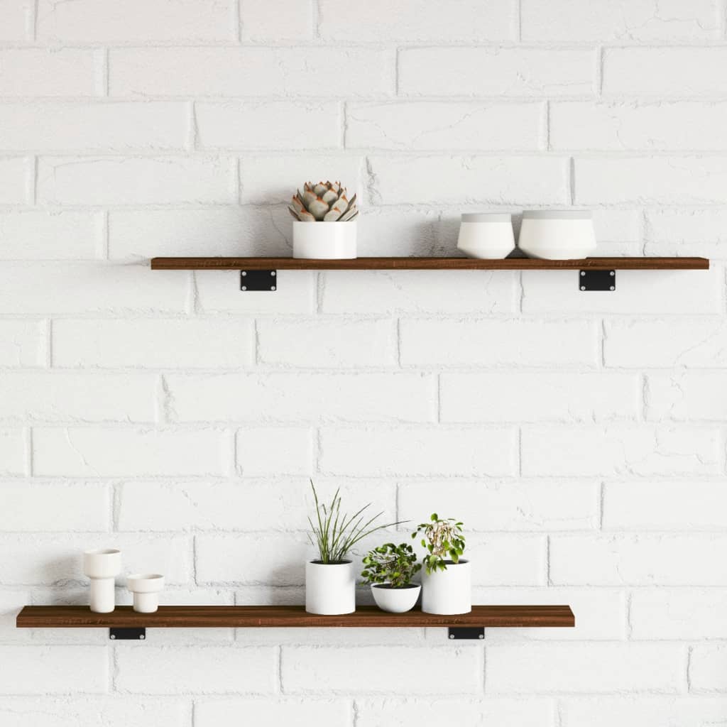 vidaXL Wall Shelves 4 pcs Brown Oak 80x10x1.5 cm Engineered Wood