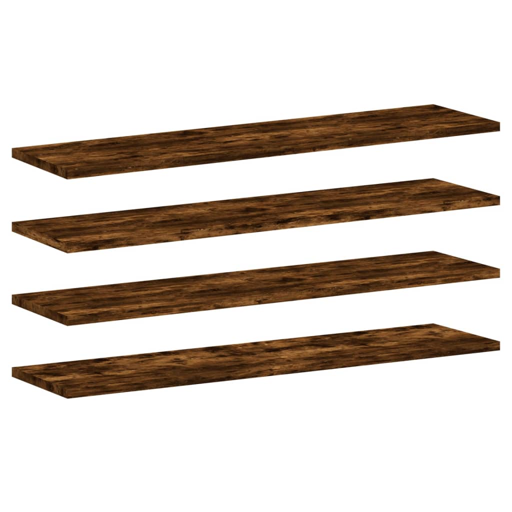 Wall Shelves 4 pcs Smoked Oak 80x20x1,5 cm Engineered Wood