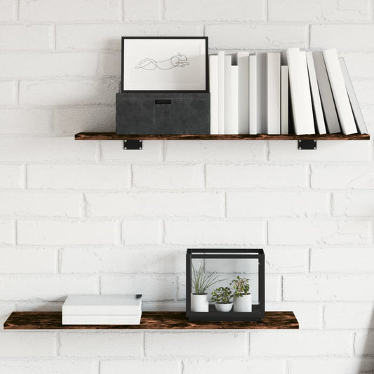 Wall Shelves 4 pcs Smoked Oak 80x20x1,5 cm Engineered Wood