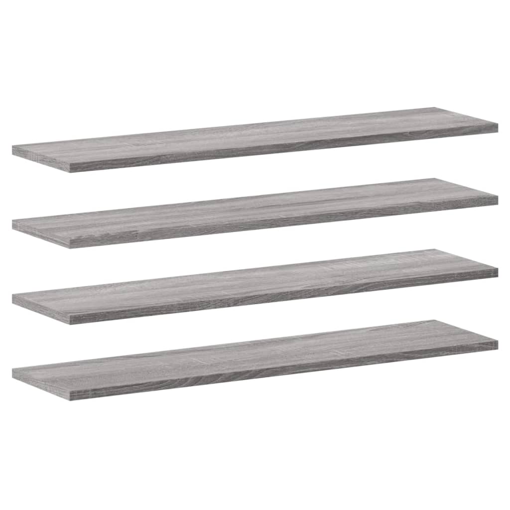 vidaXL Wall Shelves 4 pcs Grey Sonoma 80x20x1.5 cm Engineered Wood