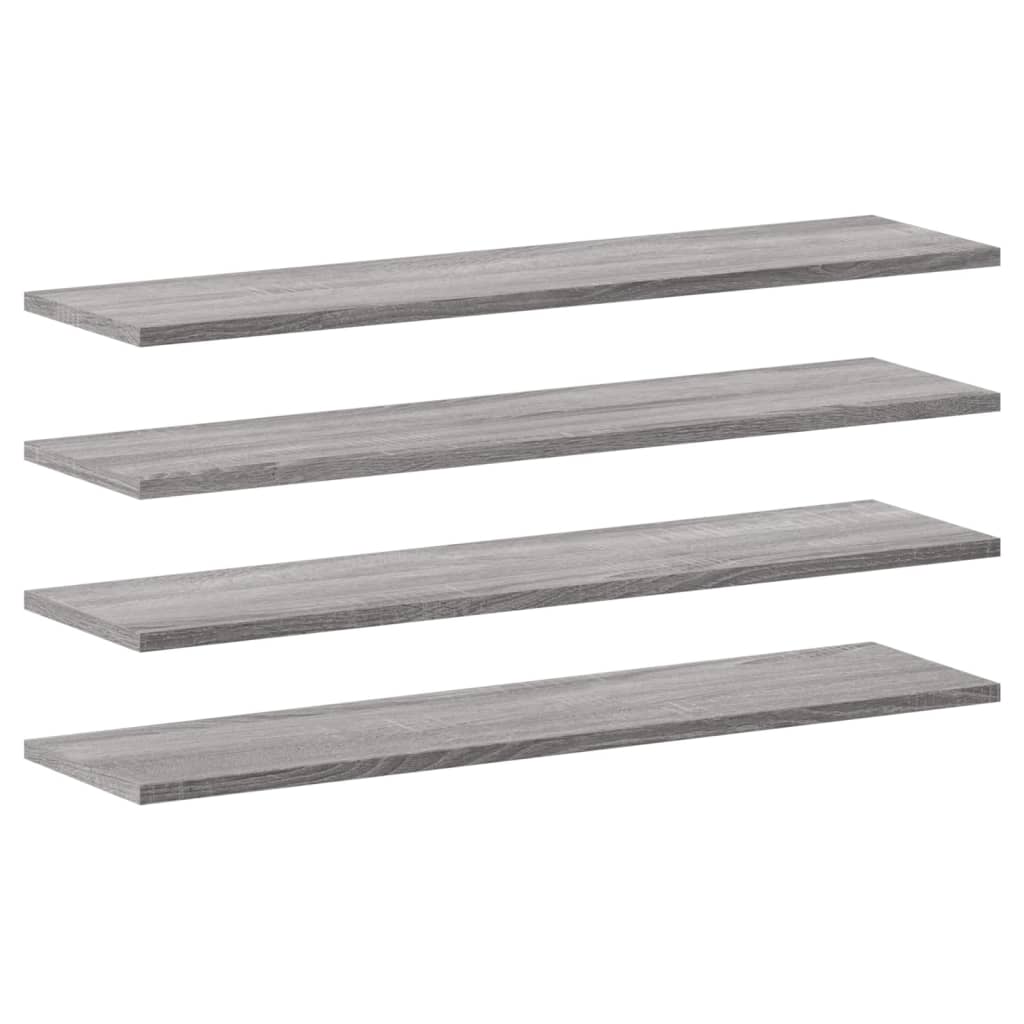 Wall Shelves 4 pcs Grey Sonoma 80x20x1,5 cm Engineered Wood