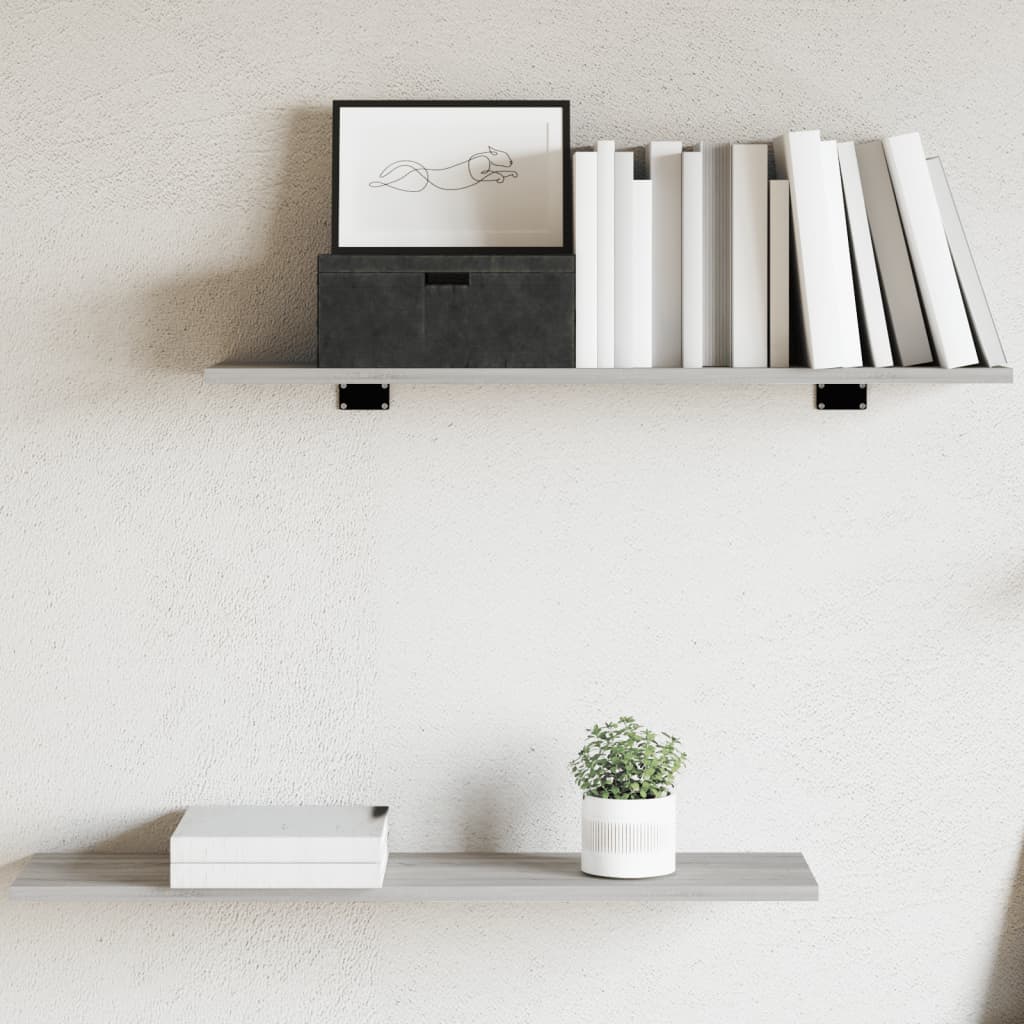 Wall Shelves 4 pcs Grey Sonoma 80x20x1,5 cm Engineered Wood