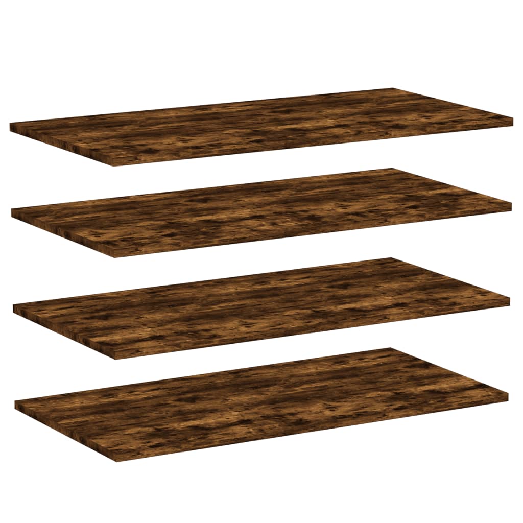 Wall Shelves 4 pcs Smoked Oak 80x40x1.5 cm Engineered Wood