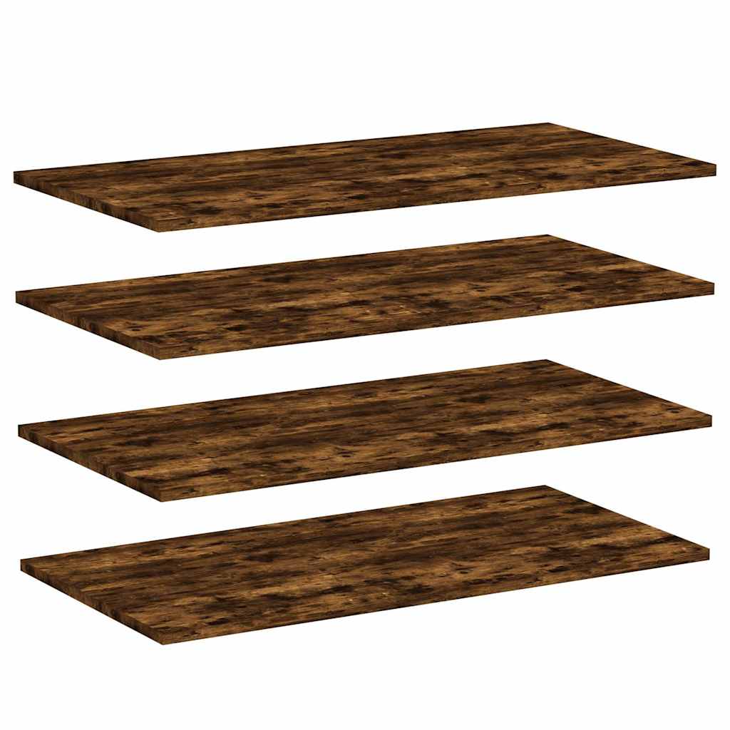 Wall Shelves 4 pcs Smoked Oak 80x40x1,5 cm Engineered Wood