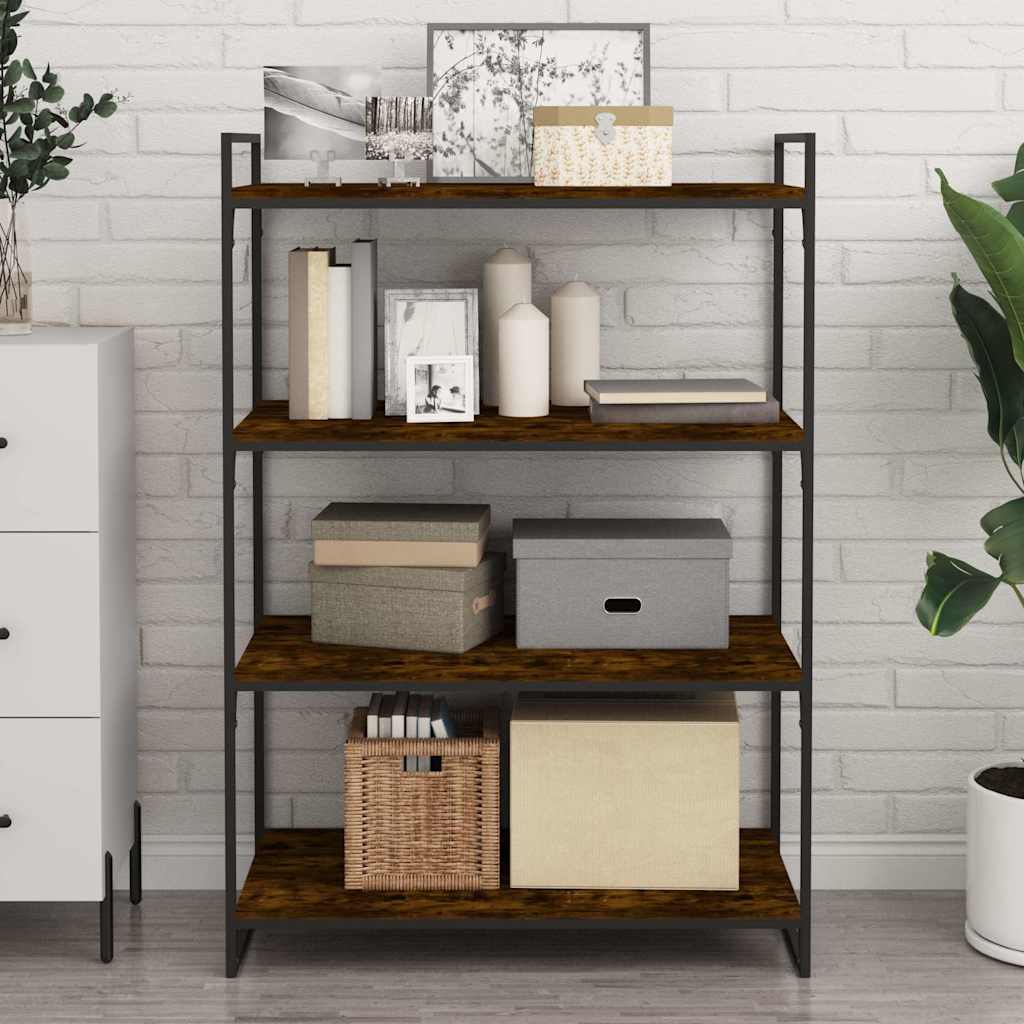 Wall Shelves 4 pcs Smoked Oak 80x40x1,5 cm Engineered Wood