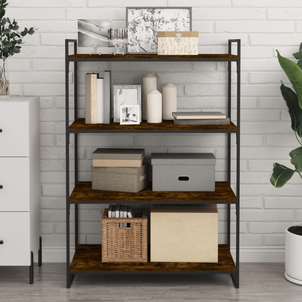 Wall Shelves 4 pcs Smoked Oak 80x40x1,5 cm Engineered Wood