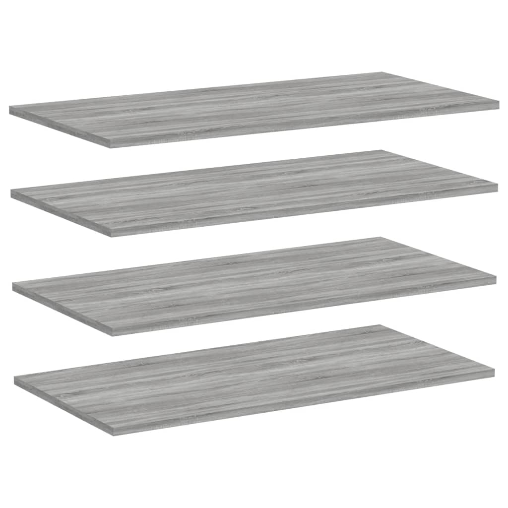 vidaXL Wall Shelves 4 pcs Grey Sonoma 80x40x1.5 cm Engineered Wood