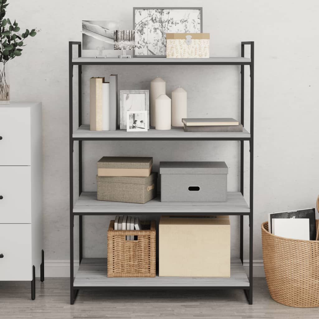 Wall Shelves 4 pcs Grey Sonoma 80x40x1,5 cm Engineered Wood