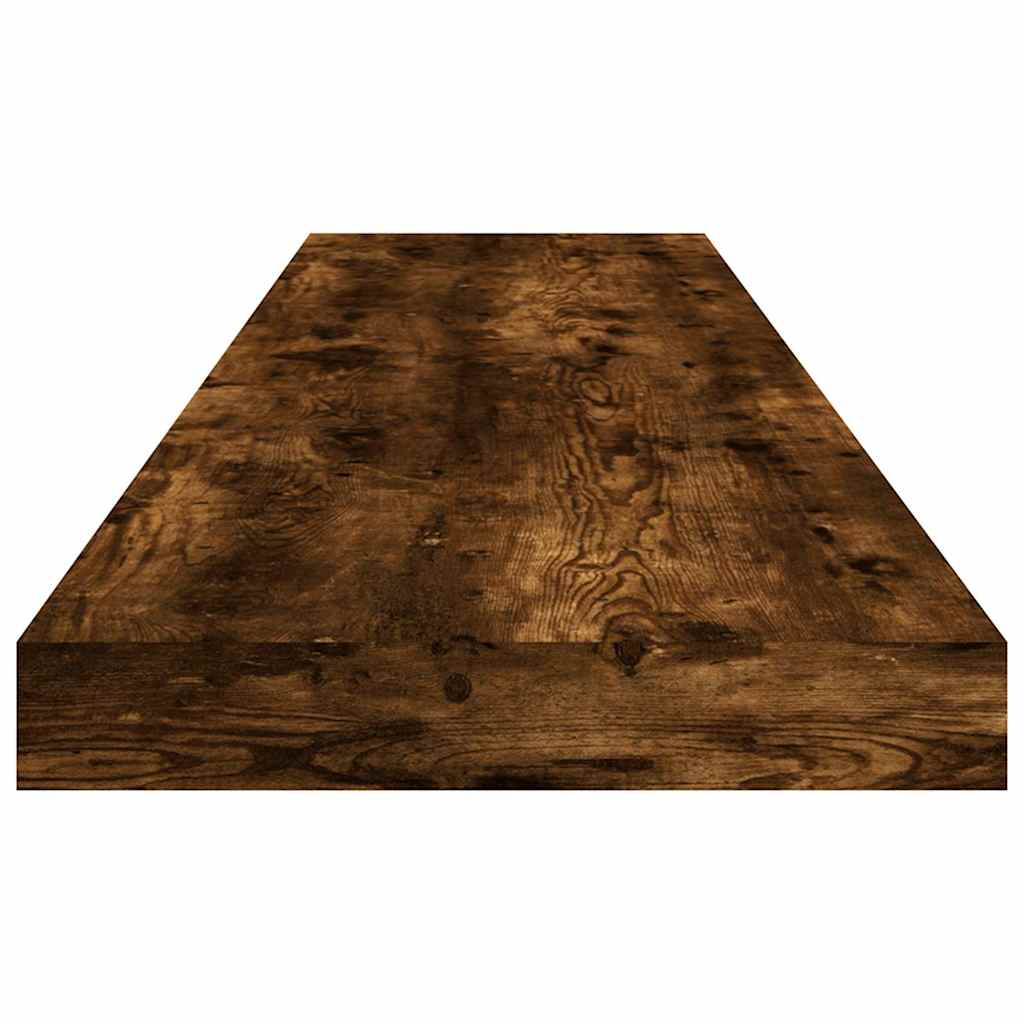Wall Shelves 4 pcs Smoked Oak 100x10x1,5 cm Engineered Wood