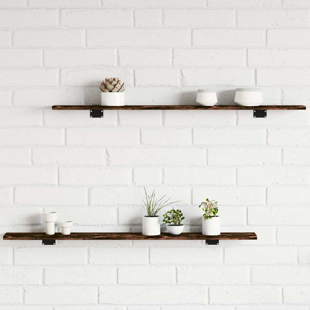 Wall Shelves 4 pcs Smoked Oak 100x10x1,5 cm Engineered Wood