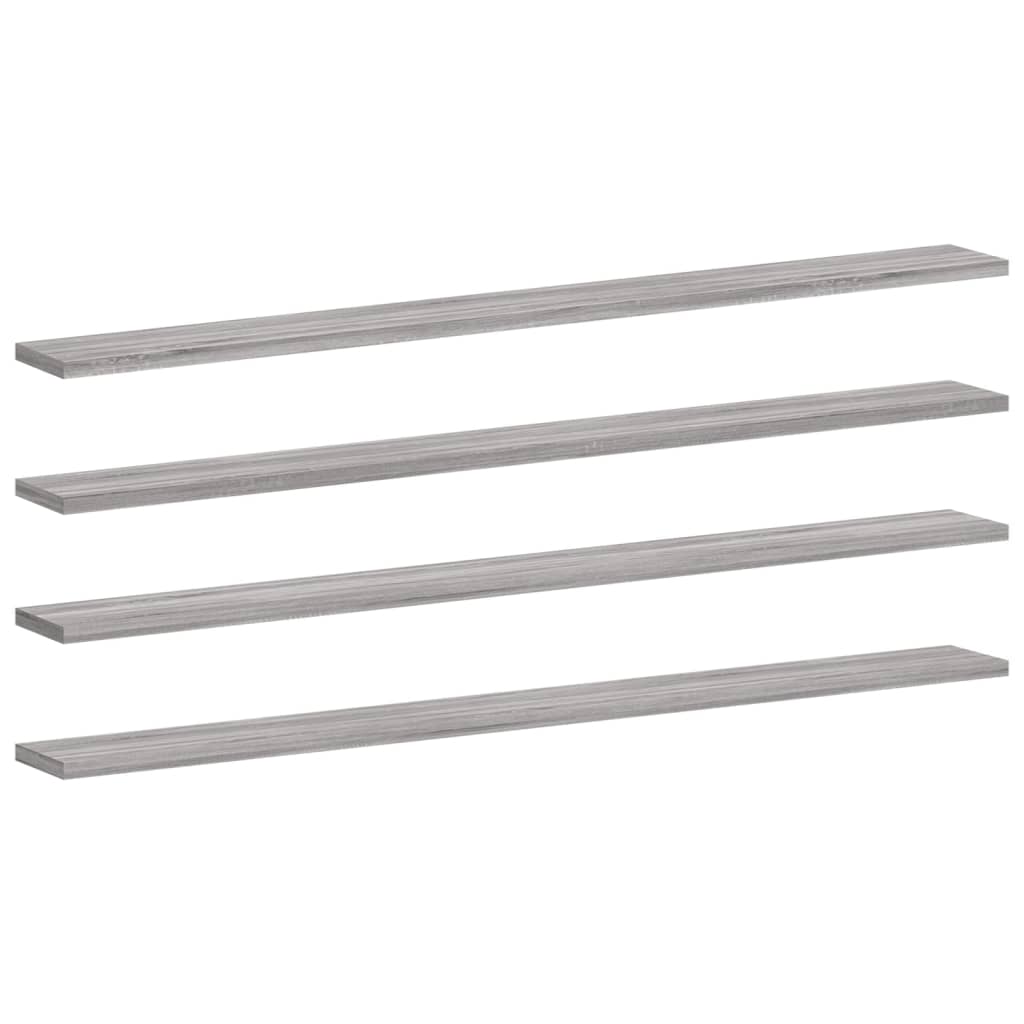 Wall Shelves 4 pcs Grey Sonoma 100x10x1,5 cm Engineered Wood