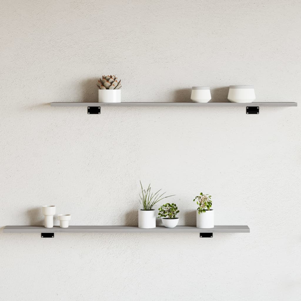 Wall Shelves 4 pcs Grey Sonoma 100x10x1,5 cm Engineered Wood