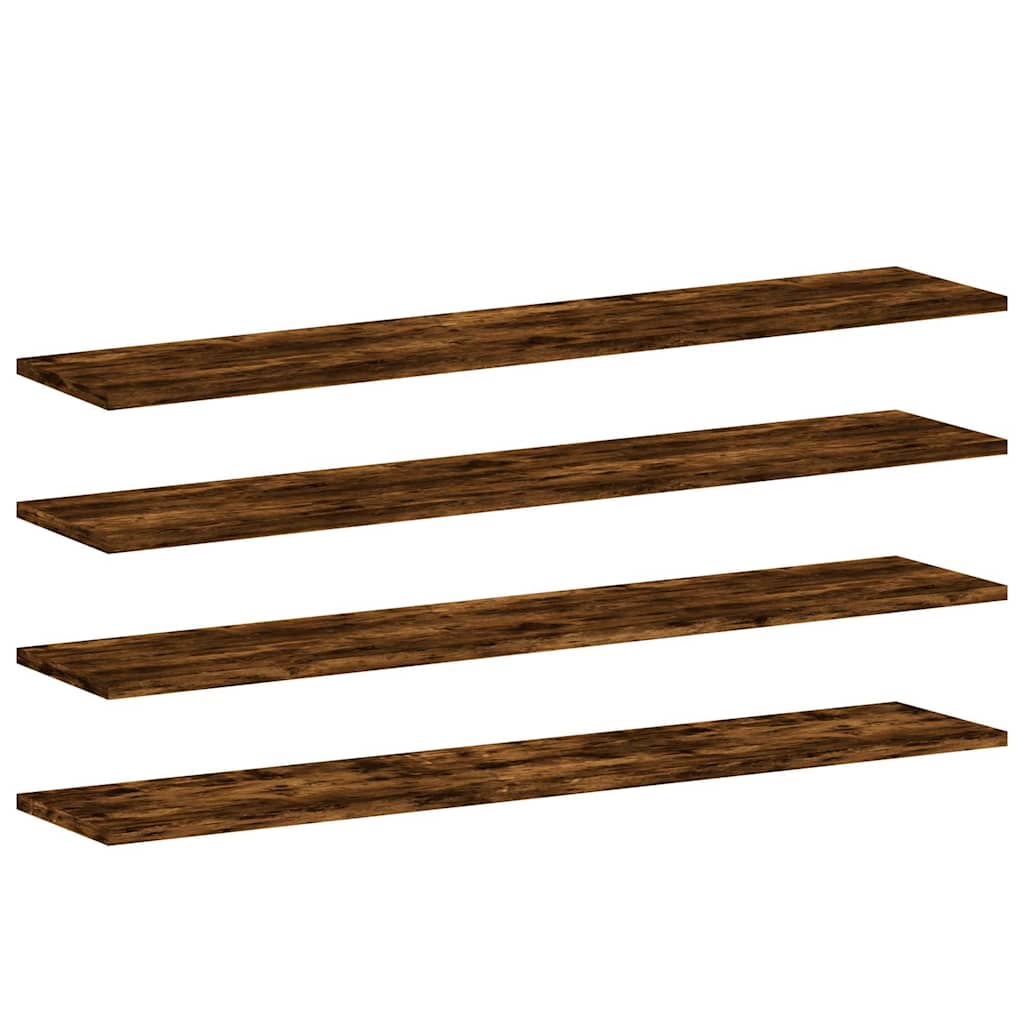 Wall Shelves 4 pcs Smoked Oak 100x20x1,5 cm Engineered Wood
