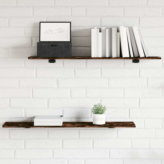 Wall Shelves 4 pcs Smoked Oak 100x20x1,5 cm Engineered Wood