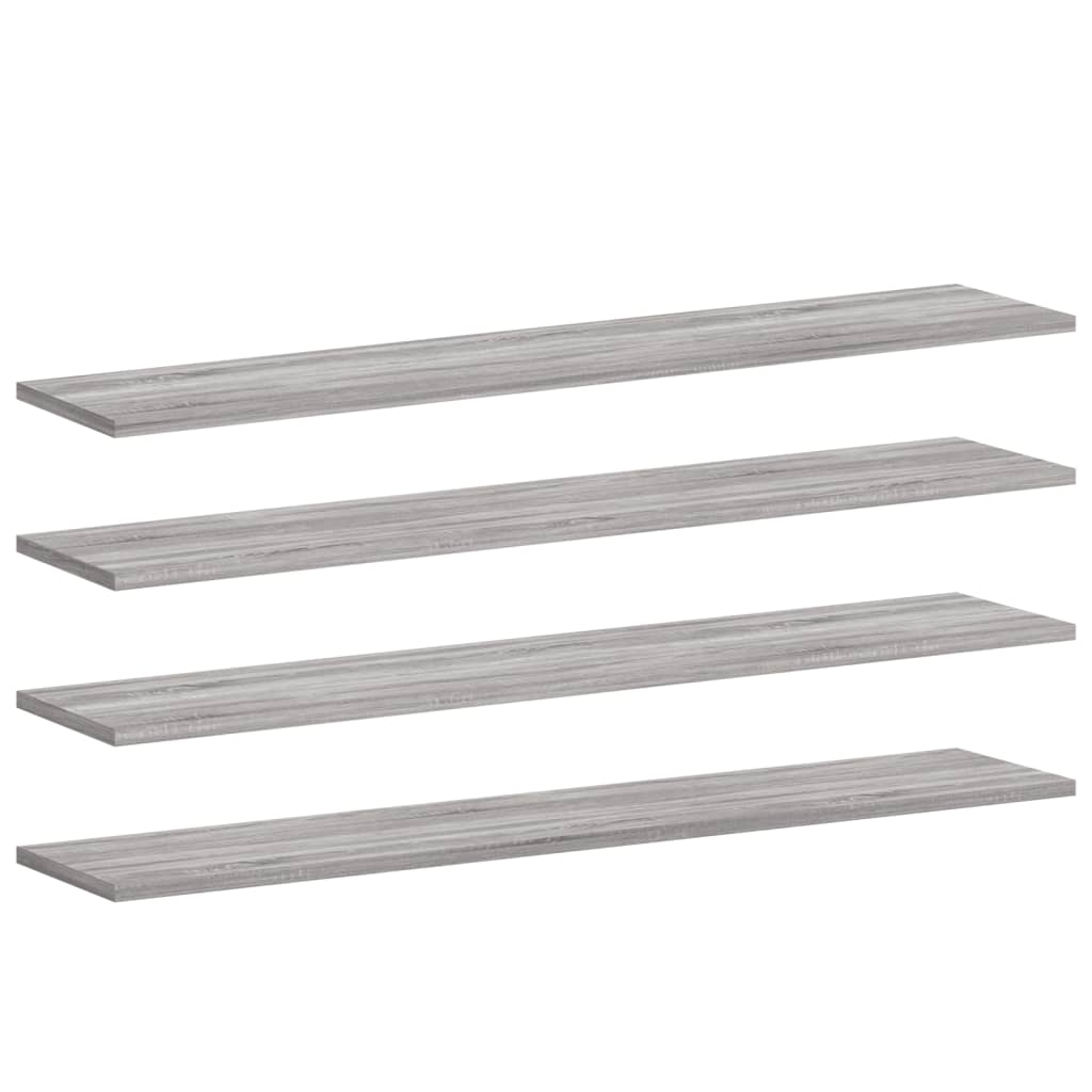Wall Shelves 4 pcs Grey Sonoma 100x20x1,5 cm Engineered Wood