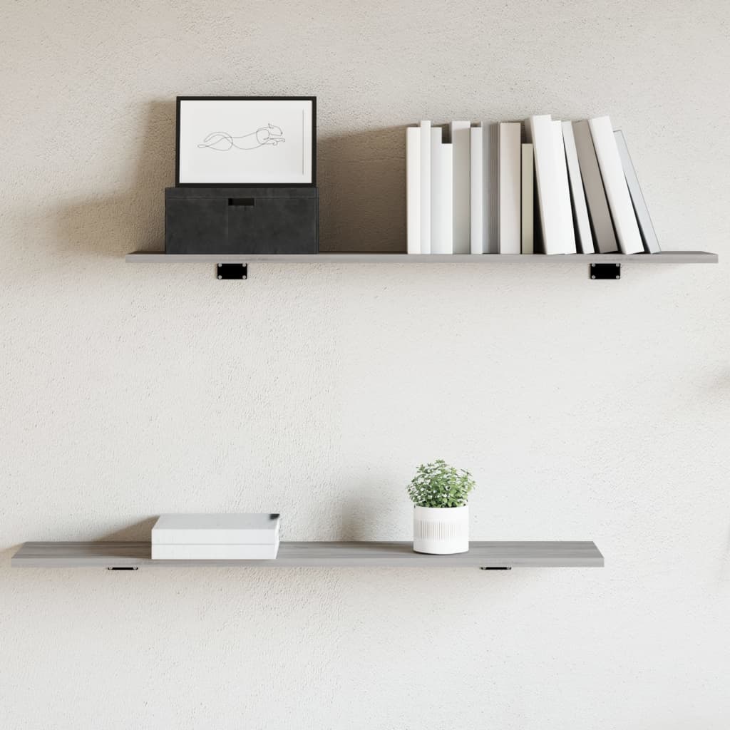Wall Shelves 4 pcs Grey Sonoma 100x20x1,5 cm Engineered Wood