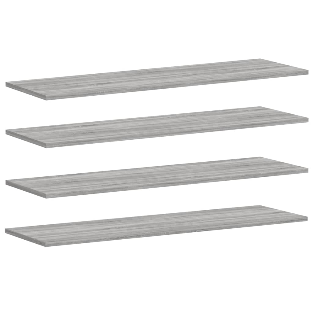 vidaXL Wall Shelves 4 pcs Grey Sonoma 100x30x1.5 cm Engineered Wood