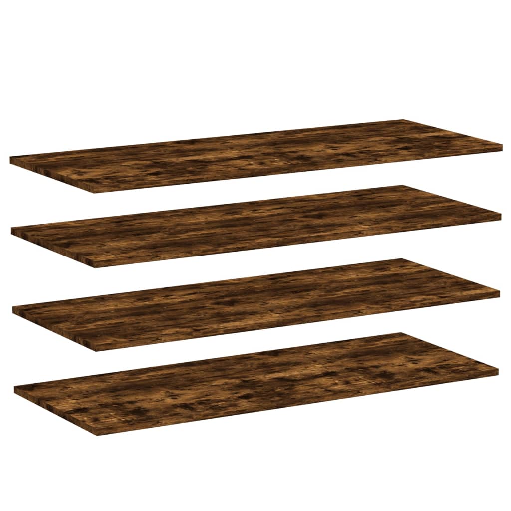 vidaXL Wall Shelves 4 pcs Smoked Oak 100x40x1.5 cm Engineered Wood