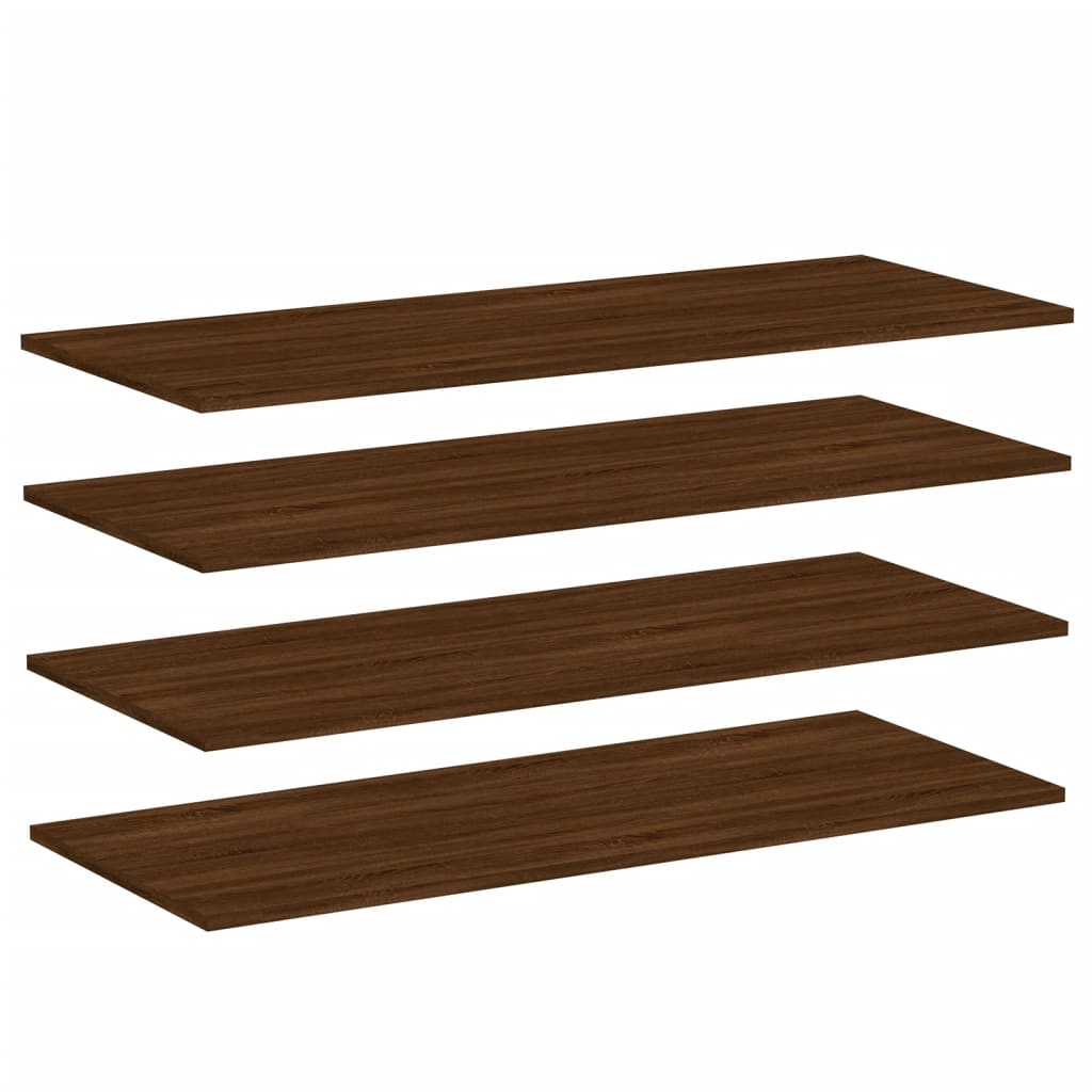 vidaXL Wall Shelves 4 pcs Brown Oak 100x40x1.5 cm Engineered Wood