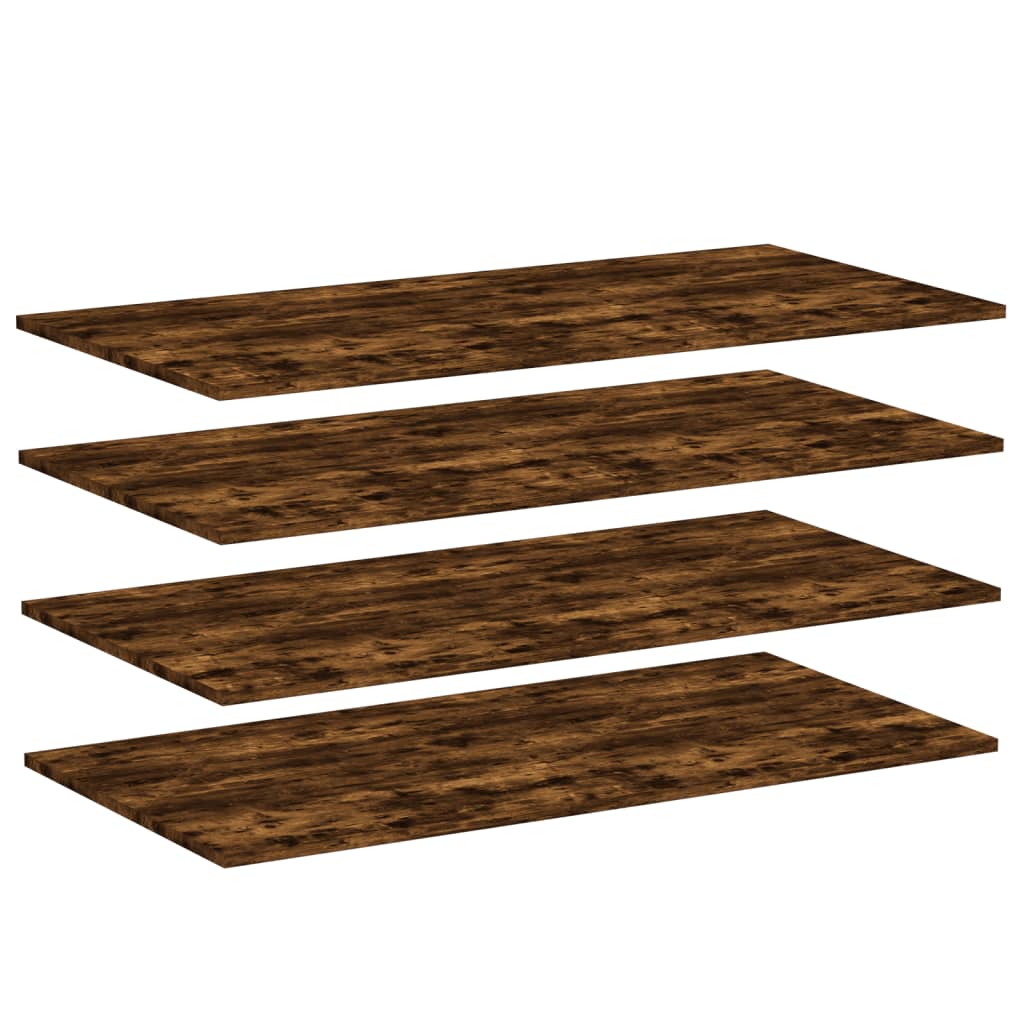 vidaXL Wall Shelves 4 pcs Smoked Oak 100x50x1.5 cm Engineered Wood