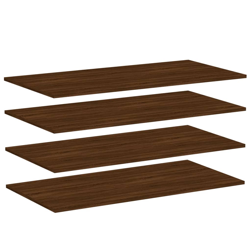 vidaXL Wall Shelves 4 pcs Brown Oak 100x50x1.5 cm Engineered Wood