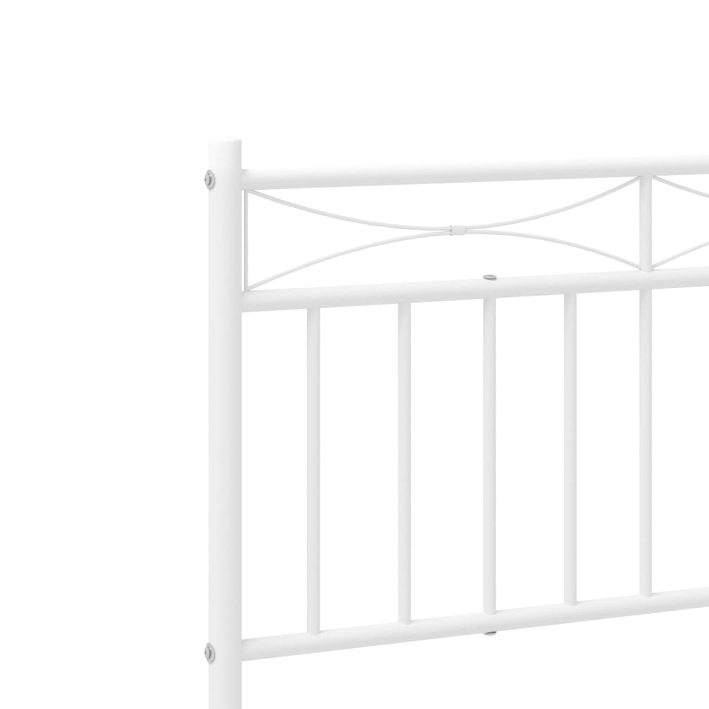 Metal Bed Frame without Mattress with Footboard White 90x200cm