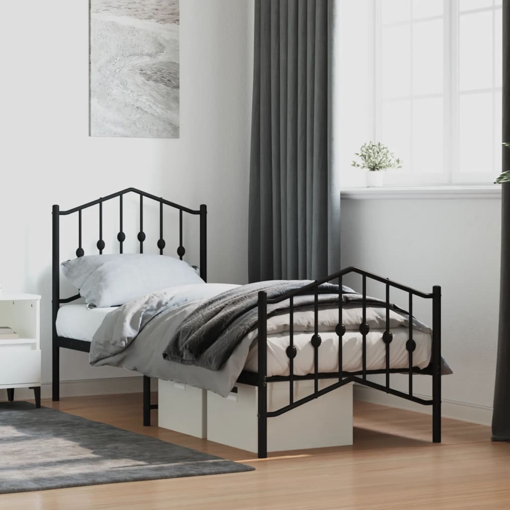 Bed Frame | Black | Powder-Coated Steel | Small Single | Bed Frame