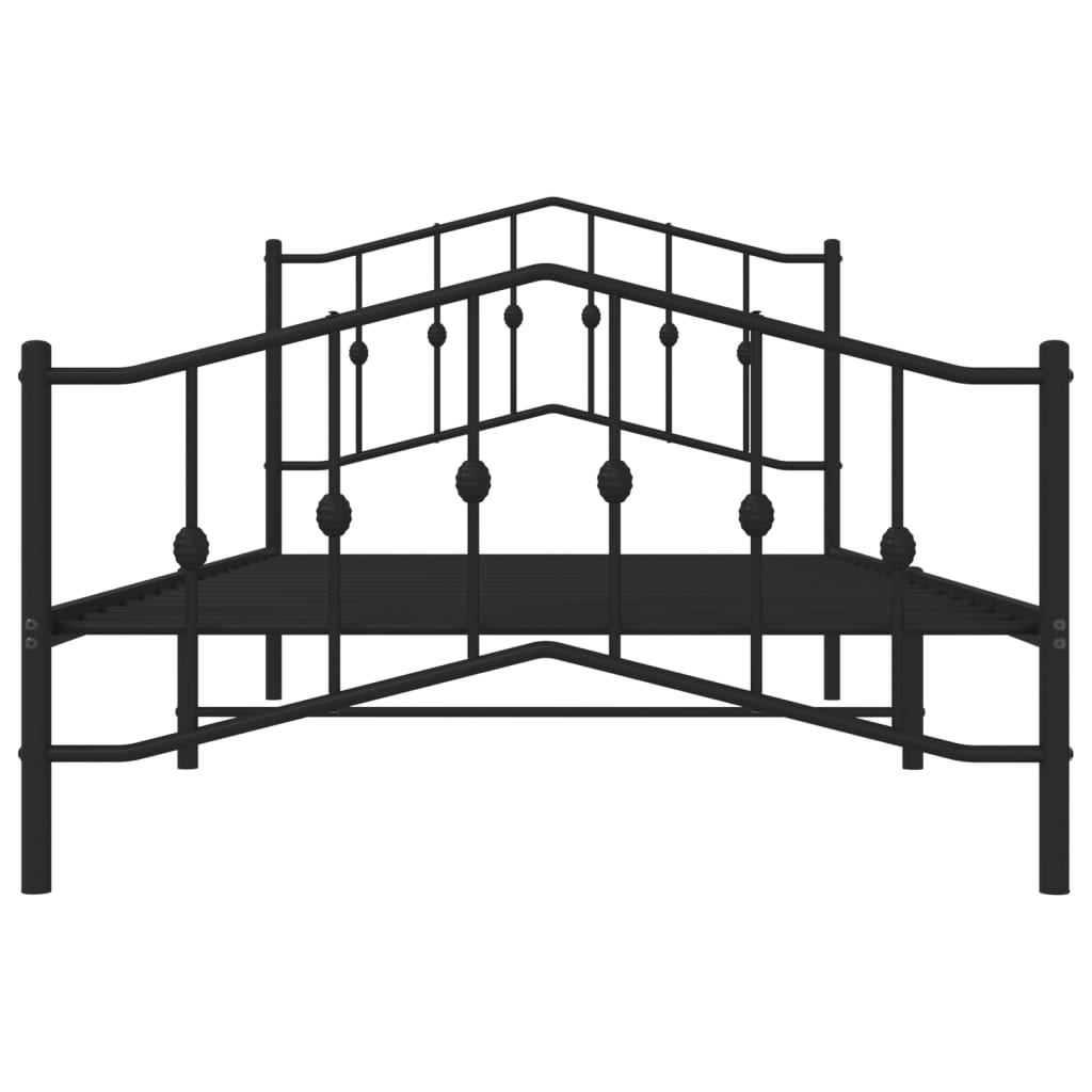 Bed Frame | Black | Powder-Coated Steel | 107x203 cm | Bed Frame